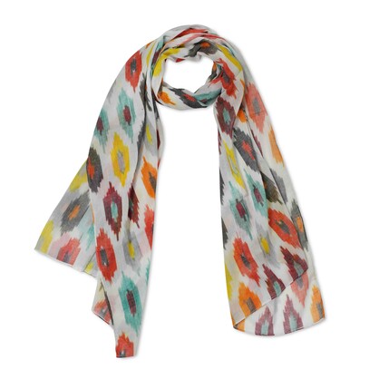 Abstract Cotton Voile Designer Scarf – S24-23 CV