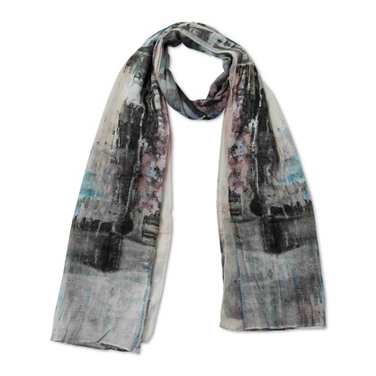 Architectural Cotton Voile Designer Scarf – S24-18 CV