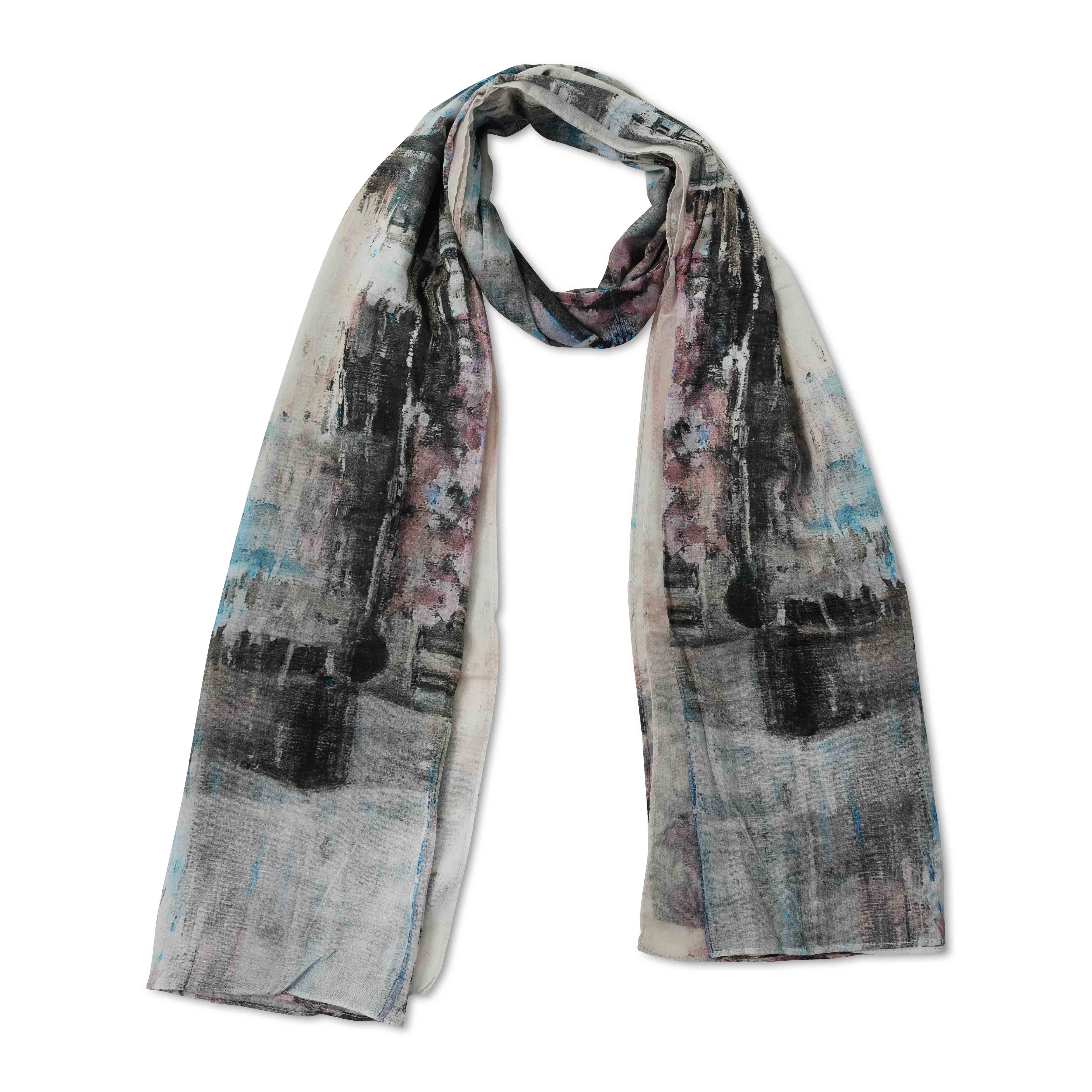 Architectural Cotton Voile Designer Scarf – S24-18 CV