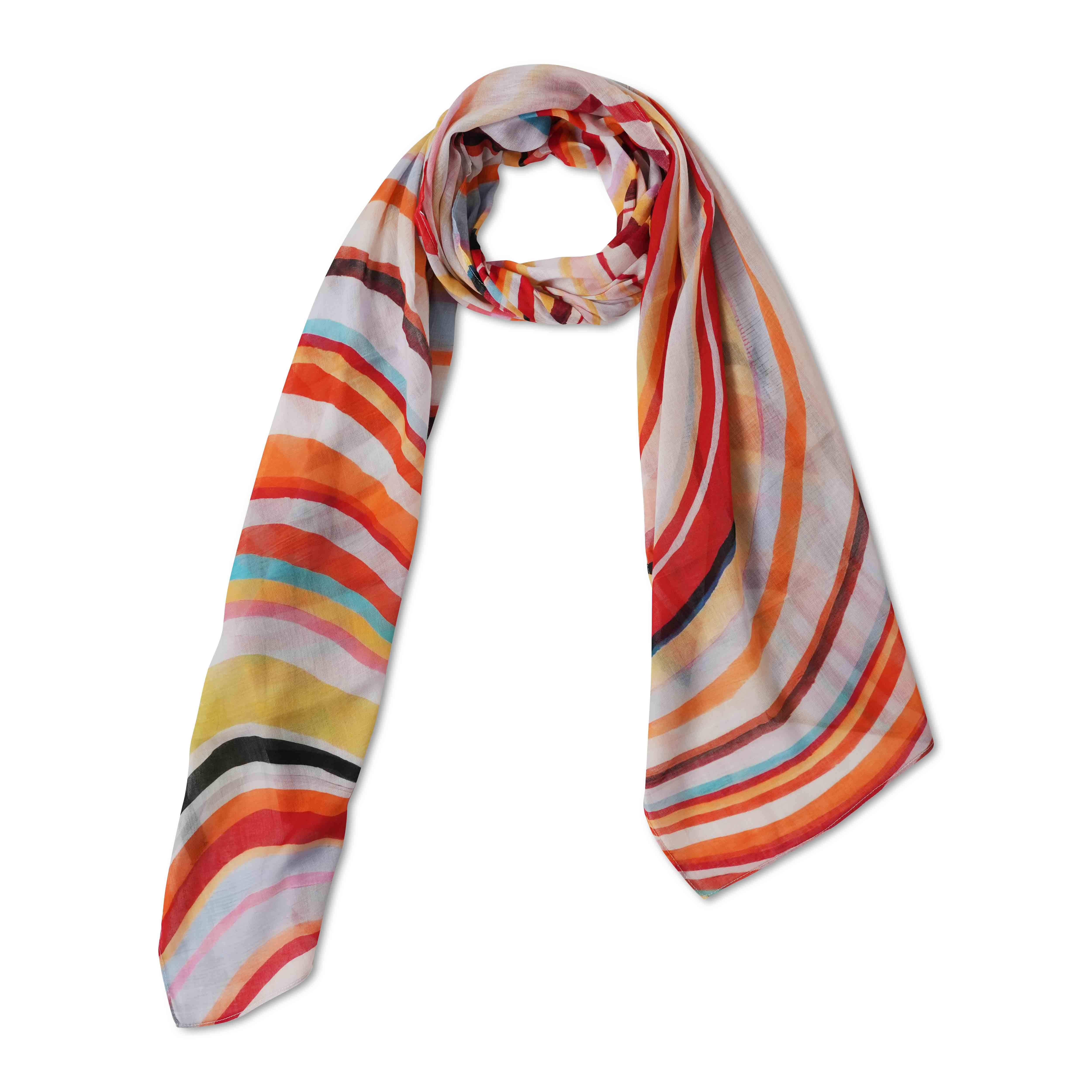 Abstract Cotton Voile Designer Scarf – S24-04 CV