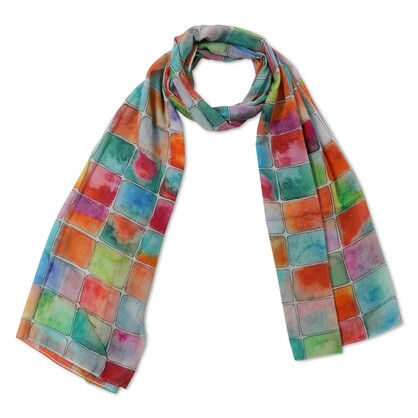 Abstract Cotton Voile Designer Scarf – S20-24 CV