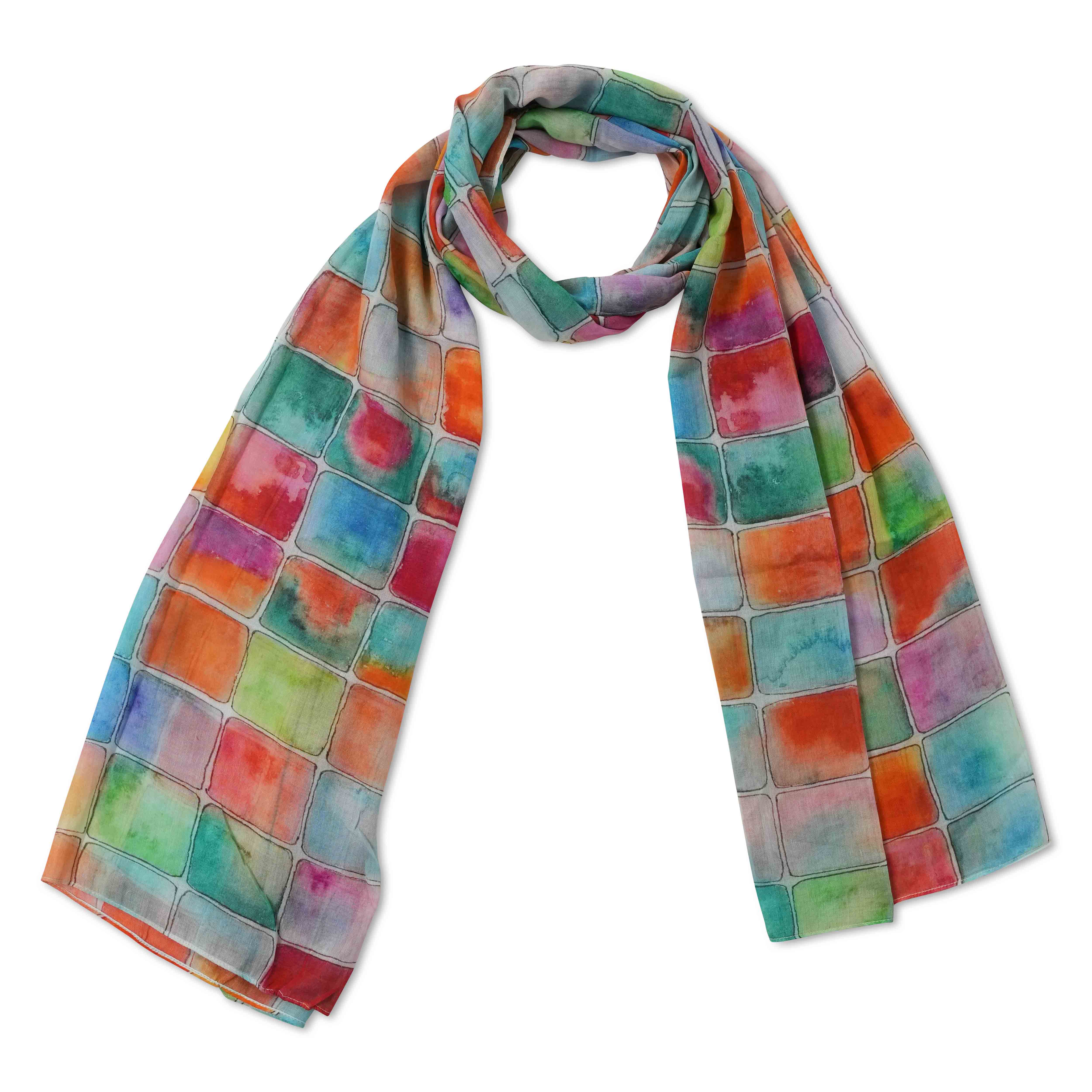 Abstract Cotton Voile Designer Scarf – S20-24 CV