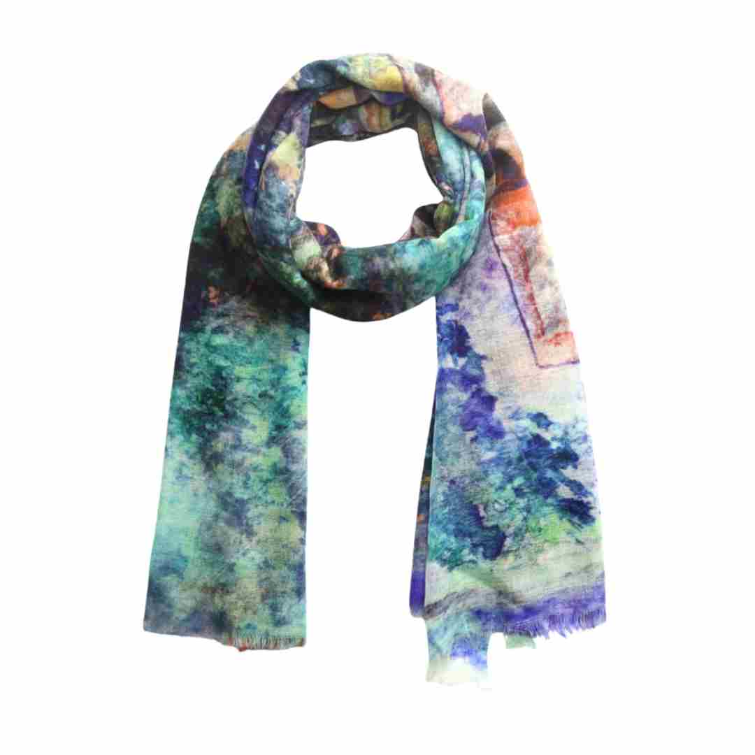 Abstract Fine Merino Silk Designer Scarf – W19-35 FW