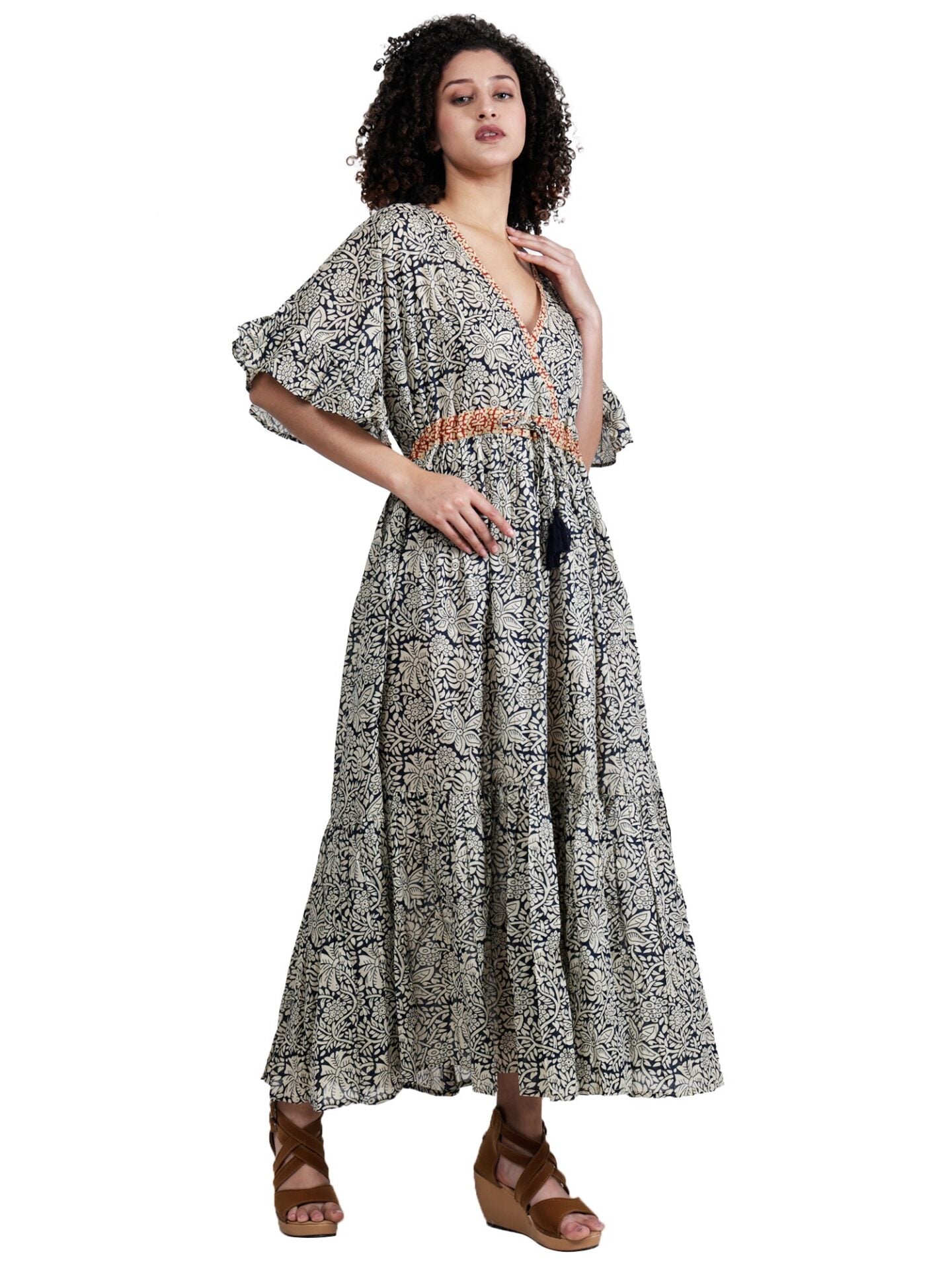 Tropical Screen Print Empire Waist Maxi Dress – tropical-screen-print-empire-waist-maxi-dress