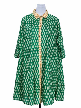 Geomtrical Screen-Printed A-line Cotton Dress – geomtrical-screen-printed-a-line-cotton-dress