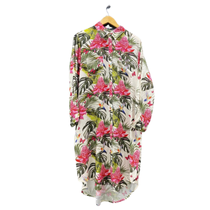 Floral Print Mid-Length Shirt Dress. – abstract-print-mid-length-shirt-dress-copy
