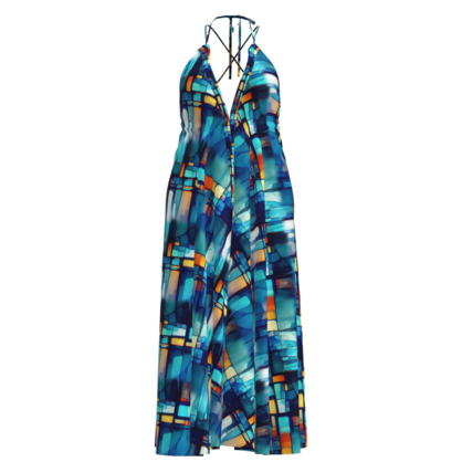 Abstract Knotted Beach Dress. – floral-print-mid-length-shirt-dress-copy