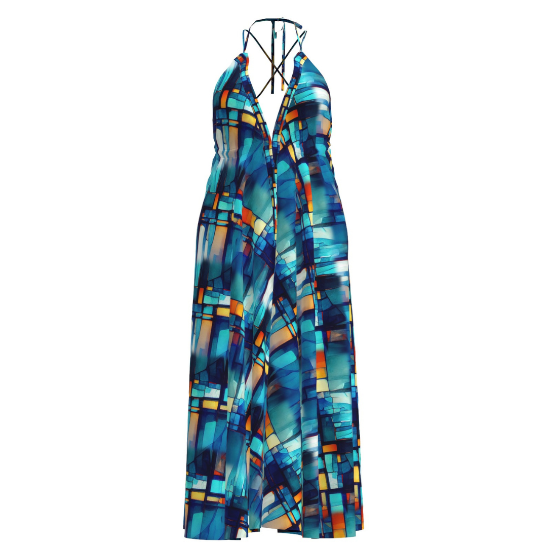 Abstract Knotted Beach Dress. – floral-print-mid-length-shirt-dress-copy