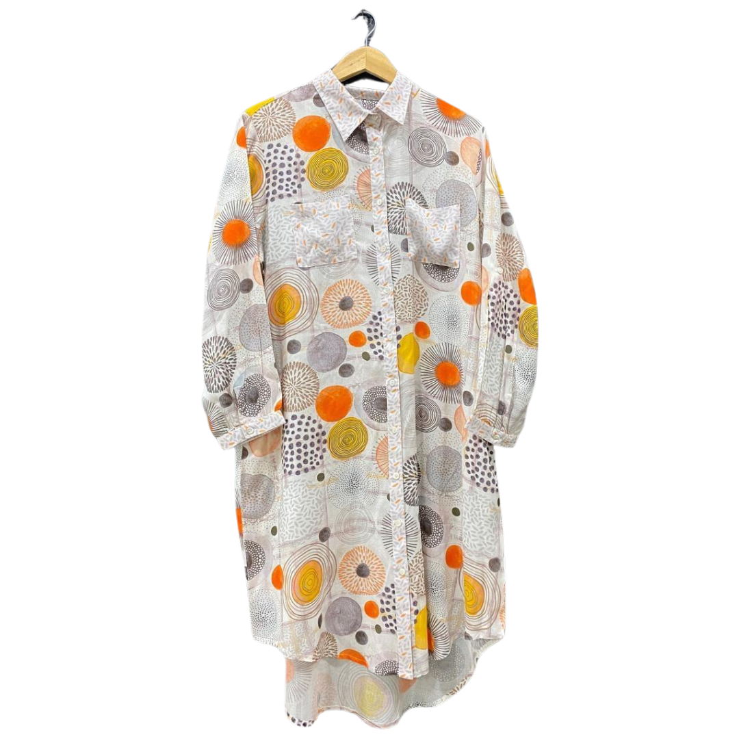 Geometrical Circle Print Mid-Length Shirt Dress. – abstract-print-mid-length-shirt-dress-copy-1