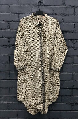 Mid-length Shirt Dress- Geometric (Screen Print) – mid-length-shirt-dress-geometric-screen-print-copy