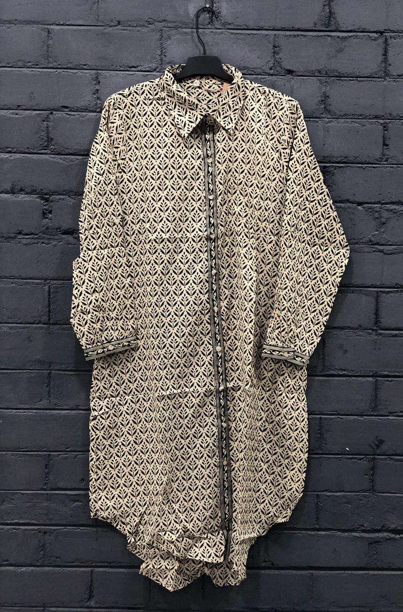 Mid-length Shirt Dress- Geometric (Screen Print) – mid-length-shirt-dress-geometric-screen-print-copy