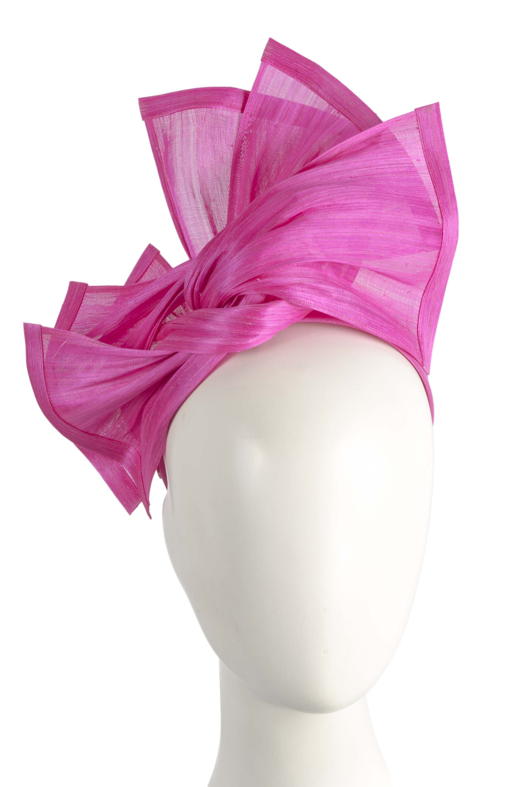 Bespoke silk abaca racing fascinator by Fillies Collection
