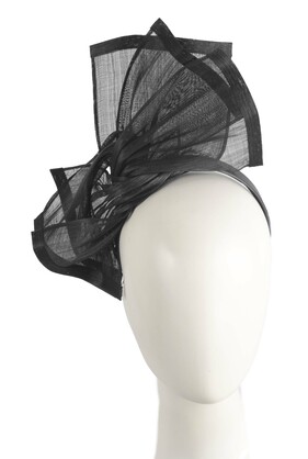 Bespoke silk abaca racing fascinator by Fillies Collection