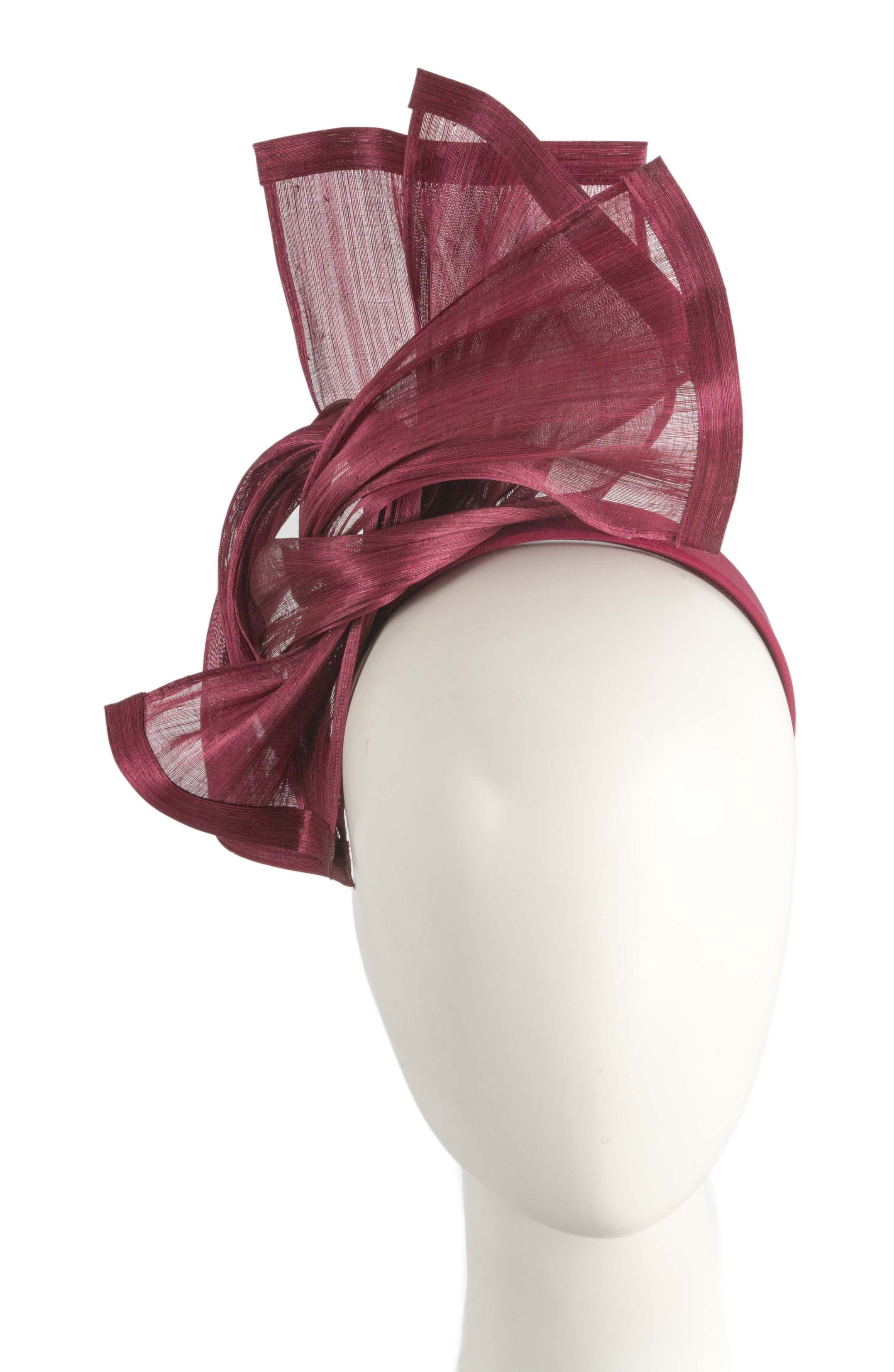 Bespoke silk abaca racing fascinator by Fillies Collection