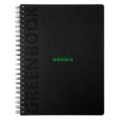 Rhodia Greenactive Wirebound Greenbook 100% Recycled Hard Cover A4+ Lined