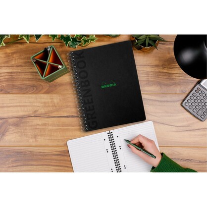 Rhodia Greenactive Wirebound Greenbook 100% Recycled Hard Cover A4+ Lined