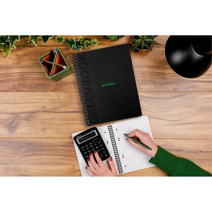 Rhodia Greenactive Wirebound Greenbook 100% Recycled Hard Cover A4+ Lined