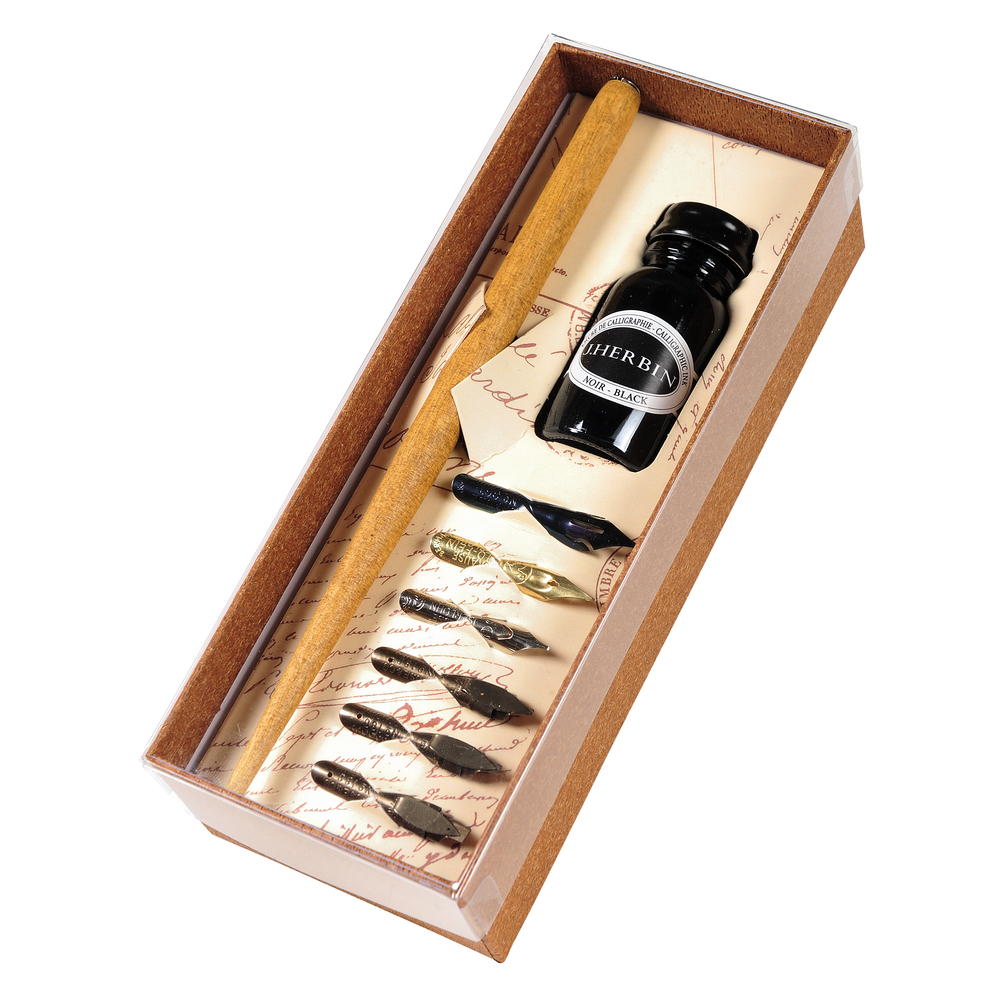Brause Calligraphy Set (6 Nibs) With Calligraphy Ink