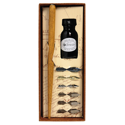 Brause Calligraphy Set (6 Nibs) With Calligraphy Ink