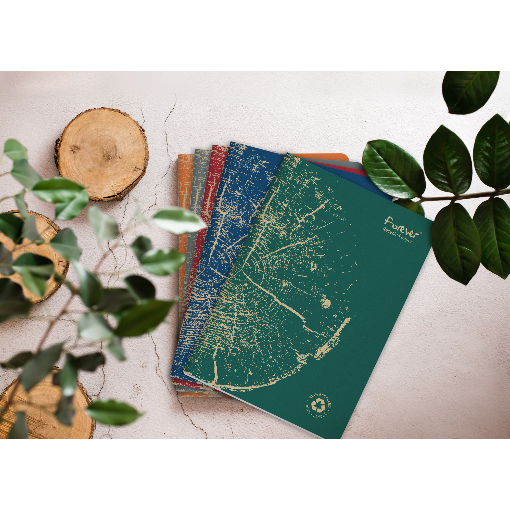 Clairefontaine Forever 100% Recycled Stapled Notebook A4 Lined Blue