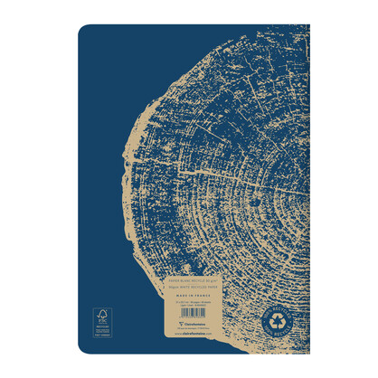 Clairefontaine Forever 100% Recycled Stapled Notebook A4 Lined Blue