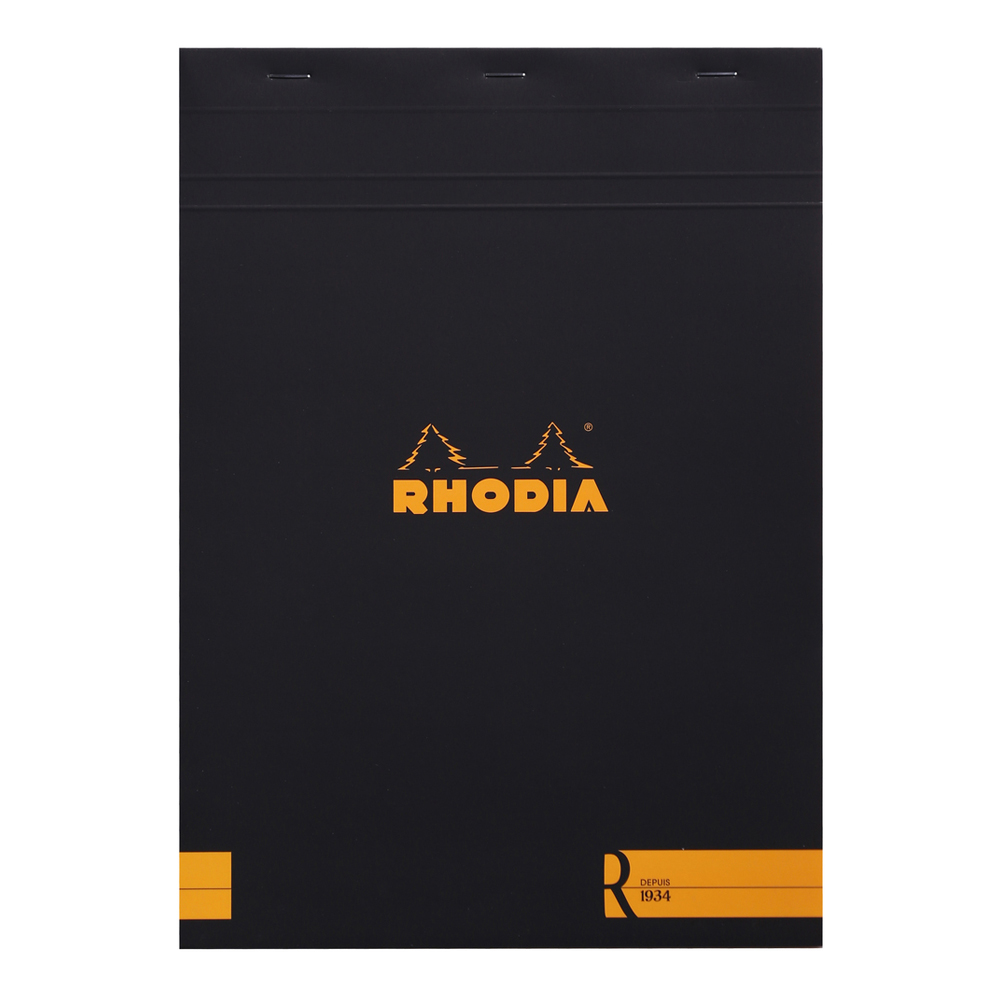 Rhodia Premium R No. 18 Top Stapled Notepad A4 Lined Black