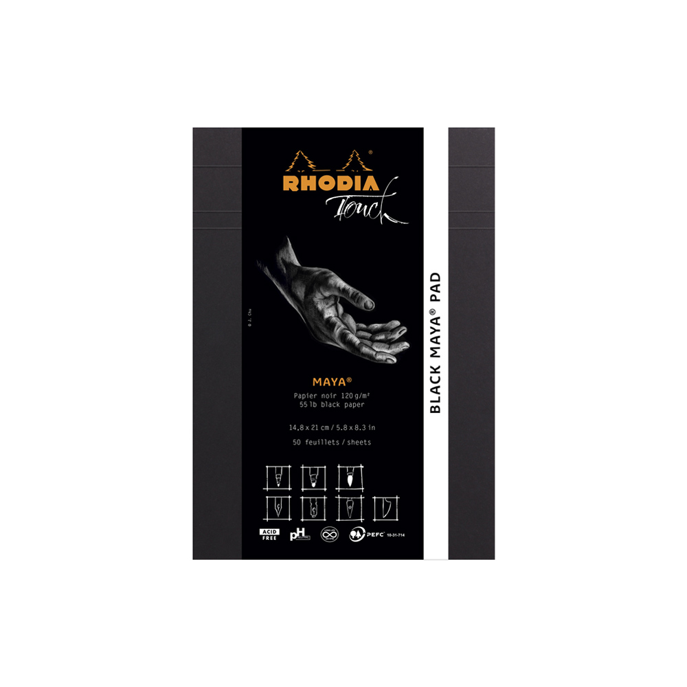 Rhodia Touch Black Maya Pad A5 Blank