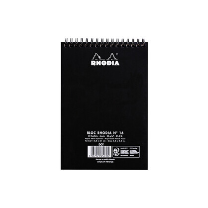 Rhodia Wirebound Notepad A5 Dot Grid Black