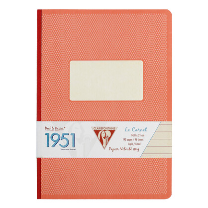 Clairefontaine 1951 Clothbound Notebook A5 Lined Red Coral