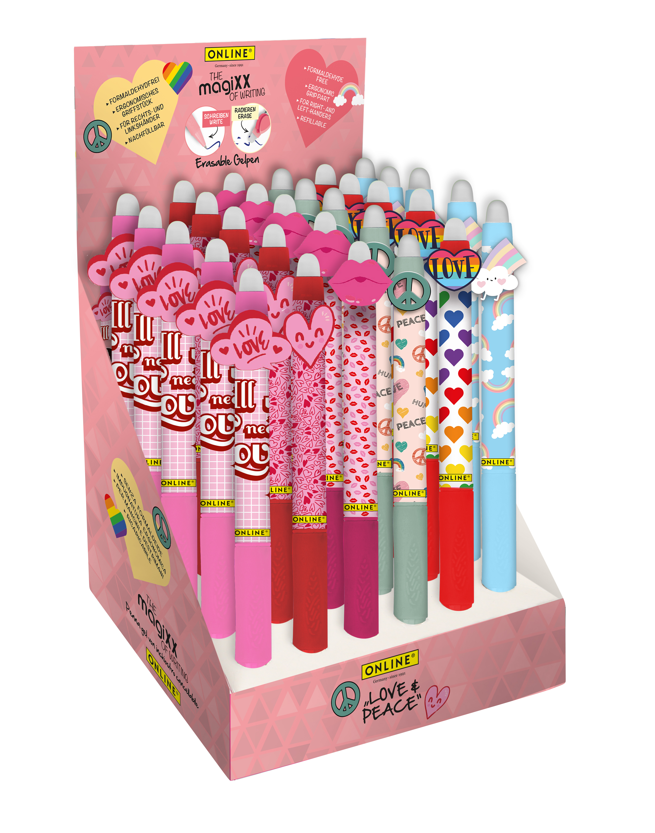 ONLINE Germany magiXX Fun 'Love & Peace' CDU 30 Erasable Gel Pens
