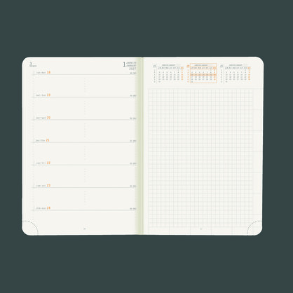 Rhodia 2027 Weekly Notebook Diary A6 Black (pre-order by 27/2/26)