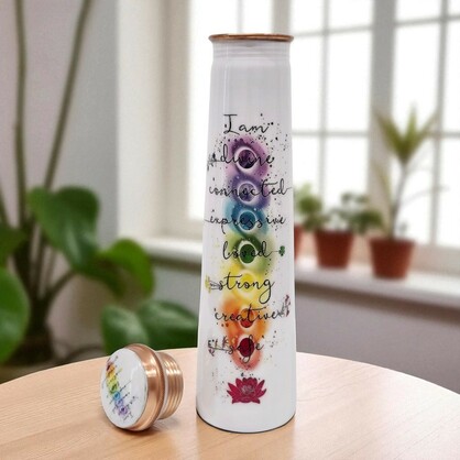 Chakra Balance White 750ml - Premium Copper Bottle