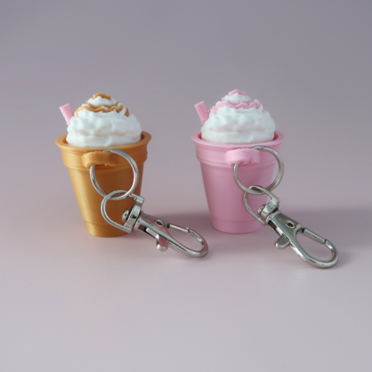 Pink Frappe Coffee Clicker - Keyring Version - 3D Printed