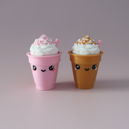 Pink Frappe Coffee Clicker - Standalone Version (No Keyring) - 3D Printed