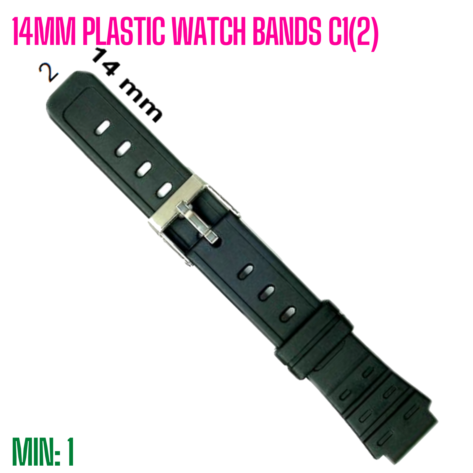 Wholesale WBC1(2) 14MM PLASTIC WATCH BANDS Top Horizon P/L