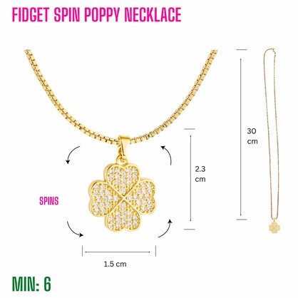 MI-FIDGETNECKLACE10 - Fidget Spin Poppy Necklace