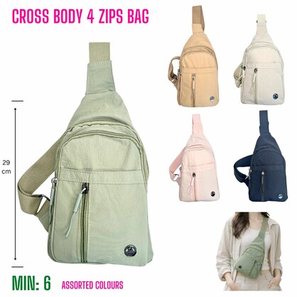 MI-CROSSBAG4 - Cross Body 4 Zips Bag