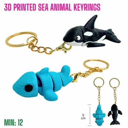 TO-3DKEYRING5 - 3D Printed Sea Animal Keyrings