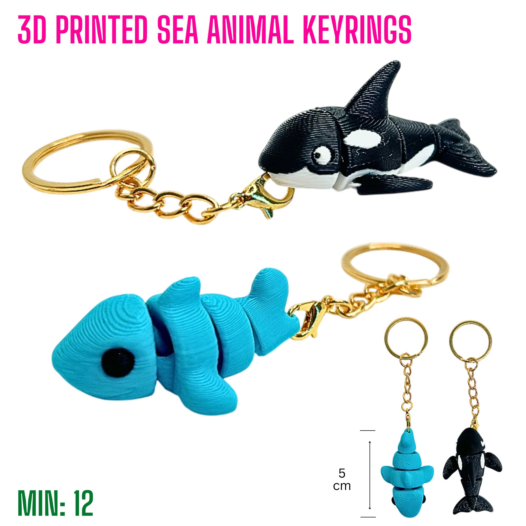 TO-3DKEYRING5  - 3D Printed Sea Animal Keyrings