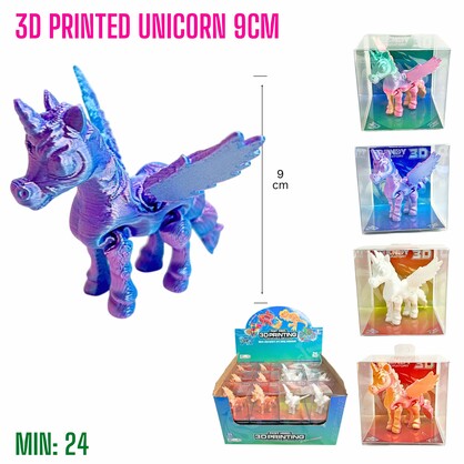 TO-3DUNICORN9 - 3D Printed Unicorn 9cm with Box