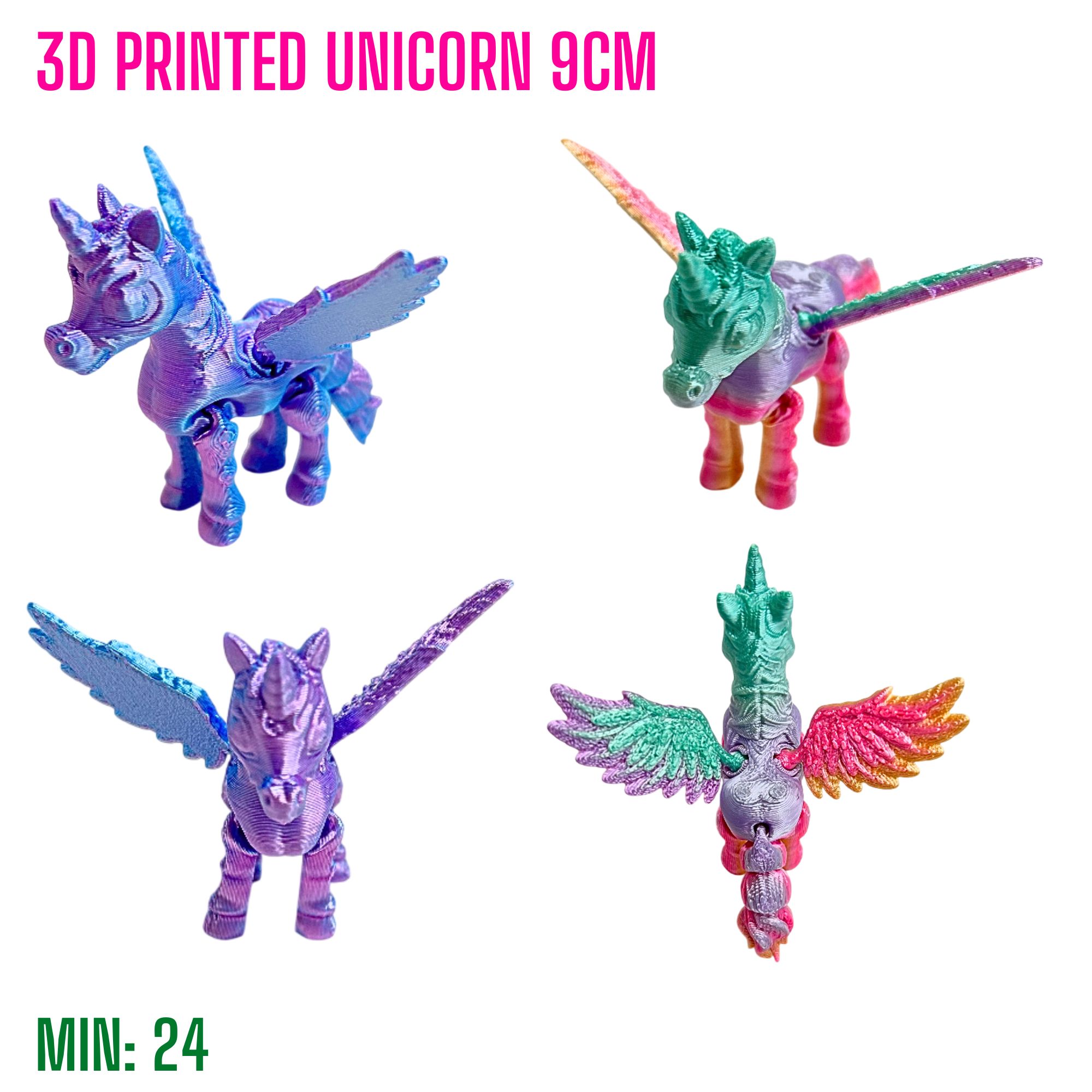 TO-3DUNICORN9 - 3D Printed Unicorn 9cm with Box