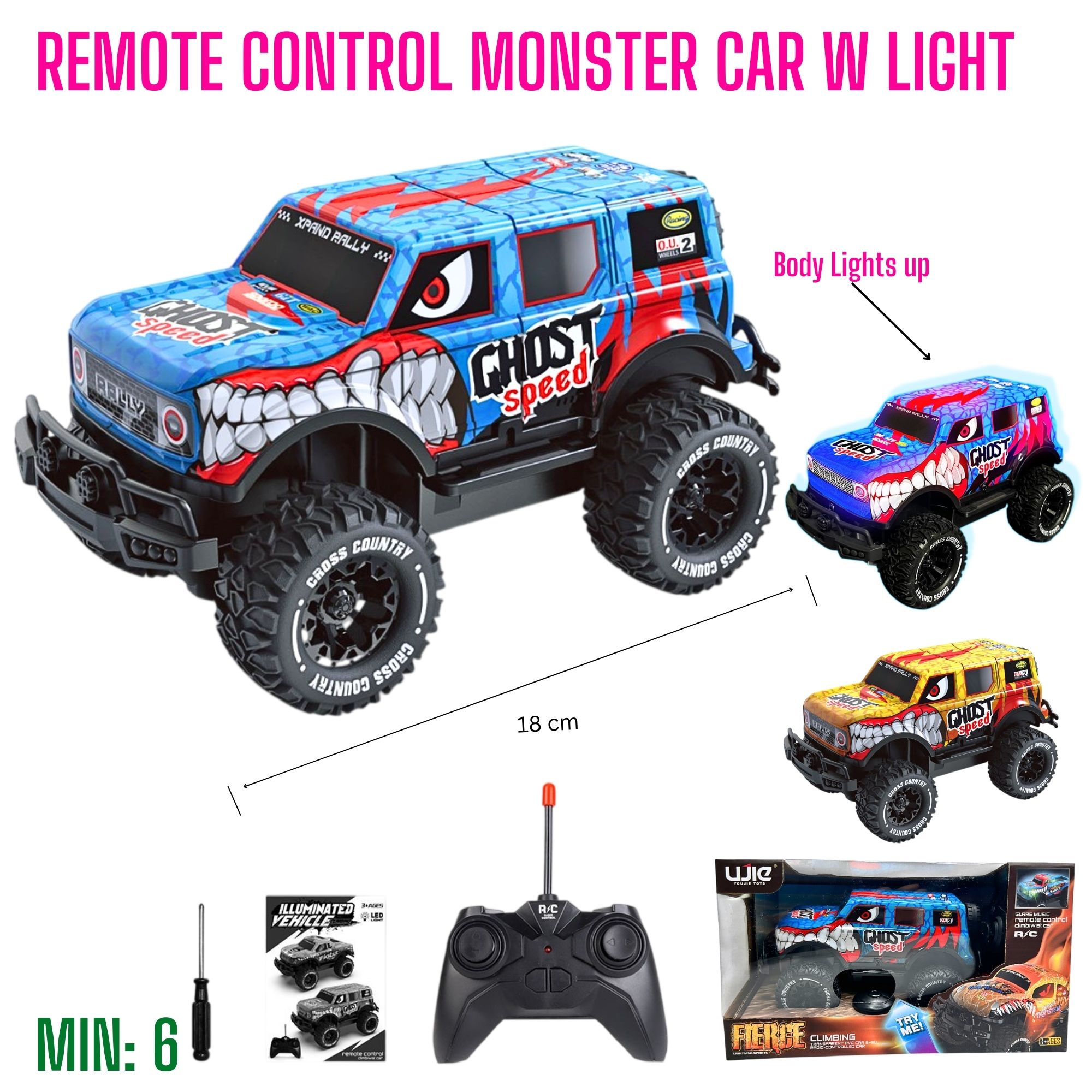 RC-MONSTERCAR - Remote Control monster car w light