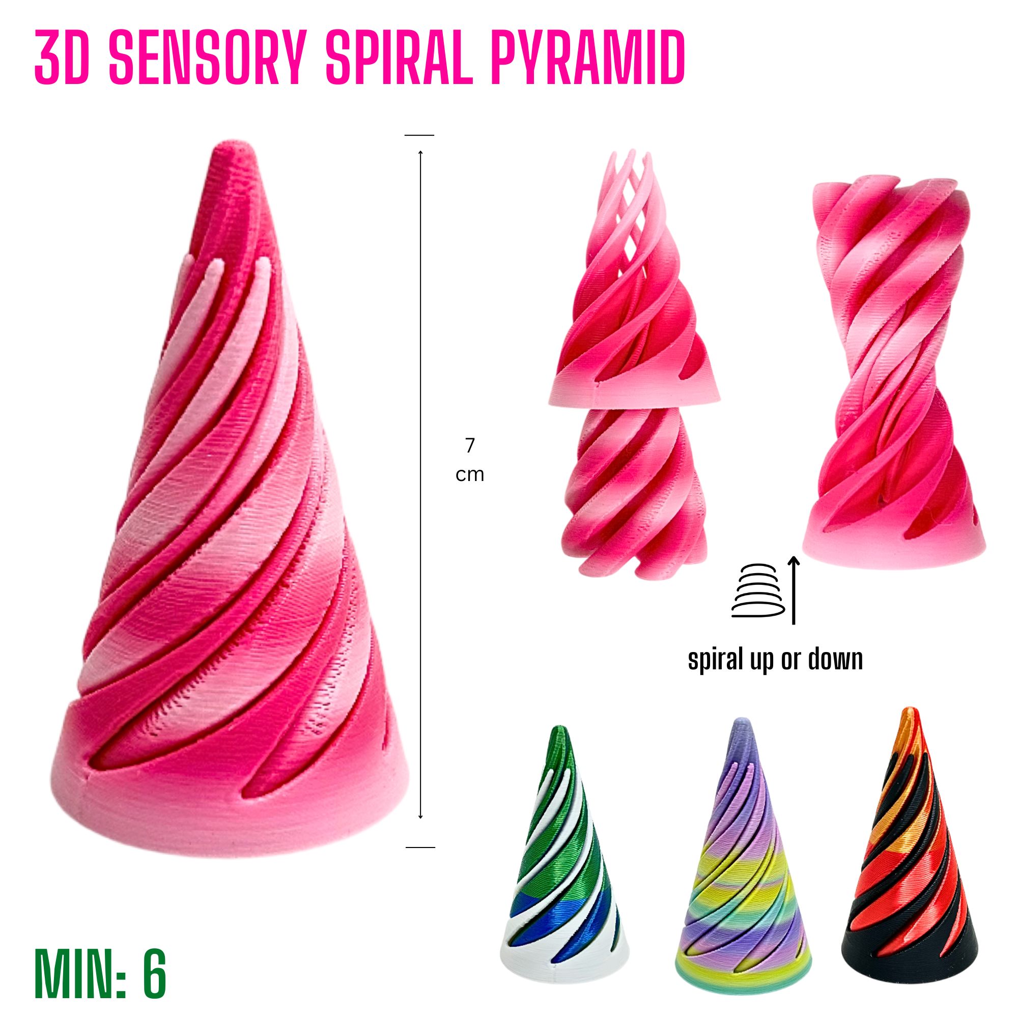 TO-3DPYRAMID3 - 3D Printed Sensory Spiral Pyramid