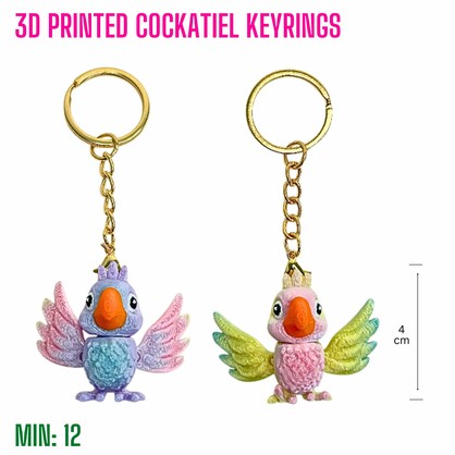 TO-3DKEYRING9 - 3D Printed Cockatiel Keyrings