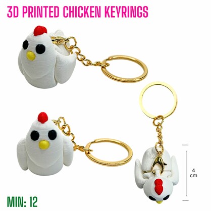 TO-3DKEYRING17 - 3D Printed Chicken Keyrings