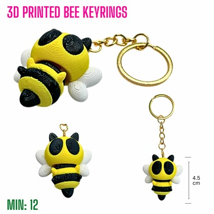 TO-3DKEYRING16 - 3D Printed Bee Keyrings