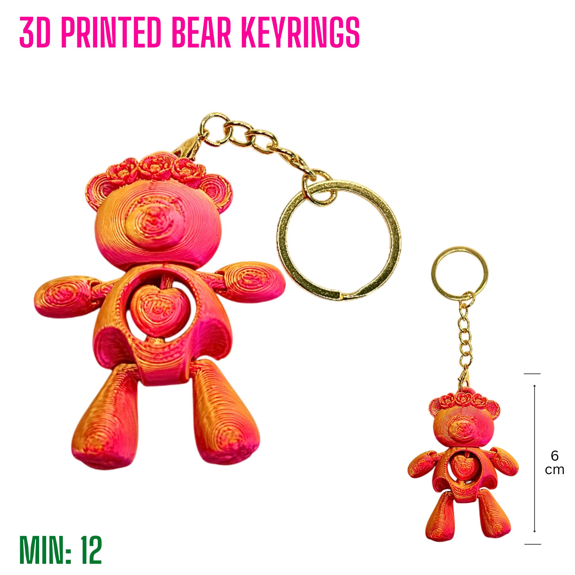 TO-3DKEYRING14 - 3D Printed Bear Keyrings