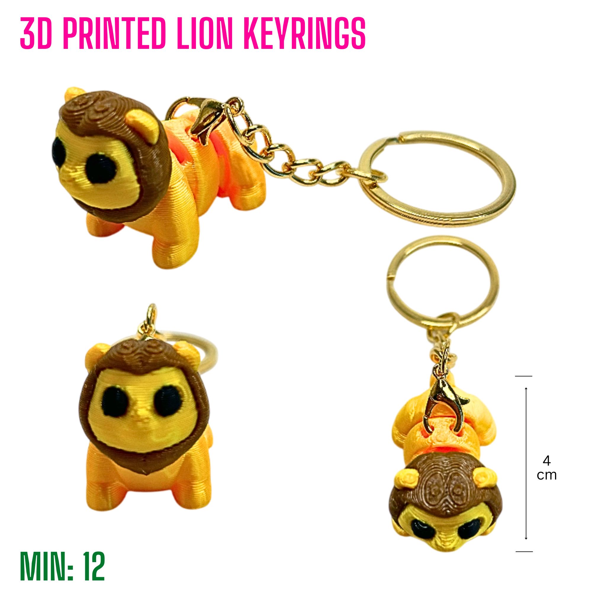 TO-3DKEYRING12 - 3D Printed Lion Keyrings