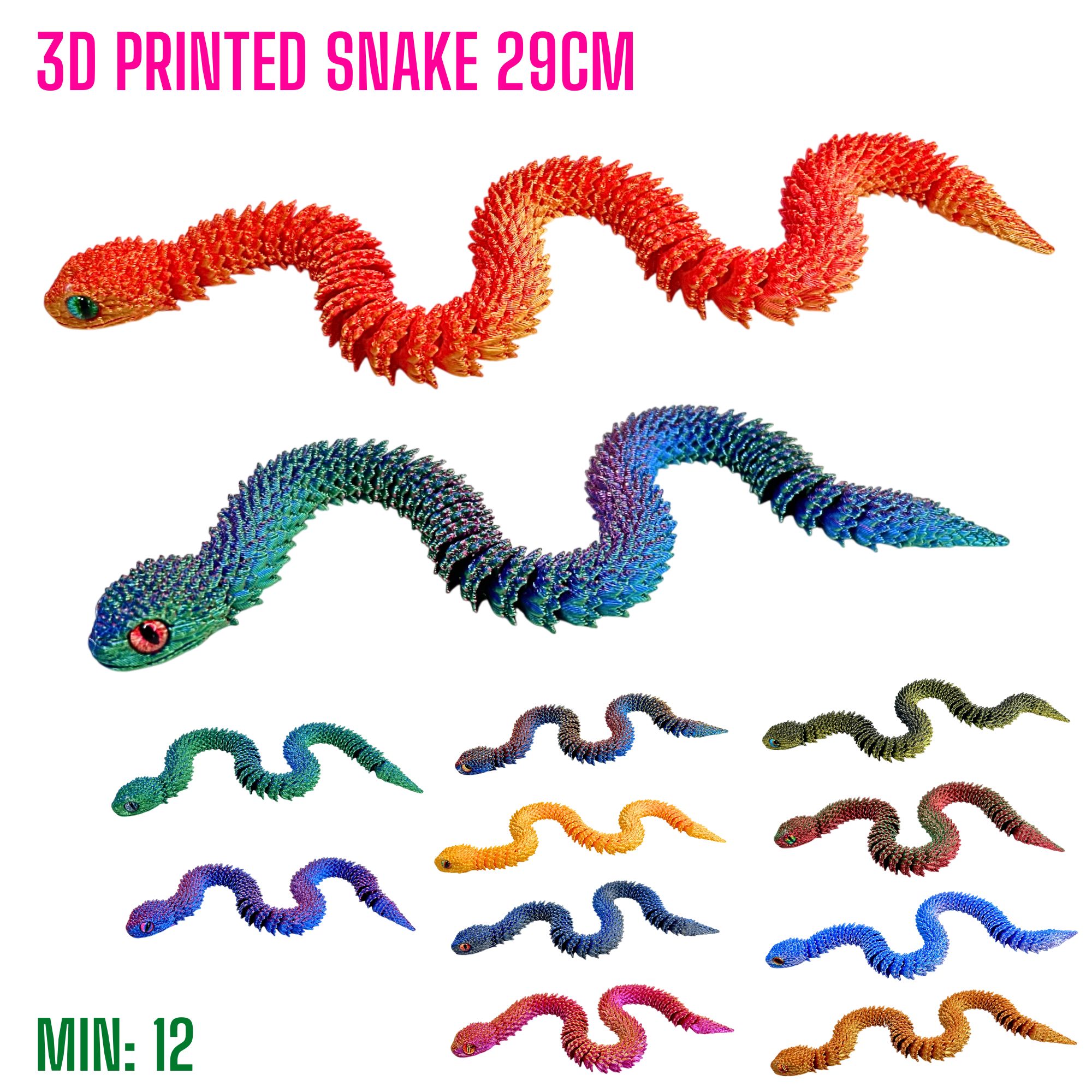 TO-3DSNAKE29 - 3D Printed Snake 29cm