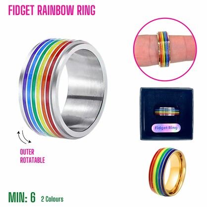 TO-FIDGETRBRING  - Fidget  Rainbow Rings